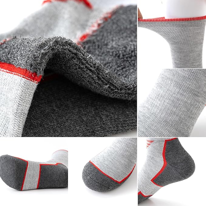 JOYNÉE 5/10 Pairs Mens Lightweight Athletic Crew Socks Cushioned Breathable Long Socks for Sports Running