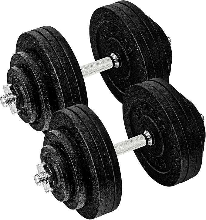 Yes4All Old School Adjustable Dumbbell Set with Weight Plates, Star Lock Collars/Connector, 40lbs to 200lbs Adjustable Weight Plates Set