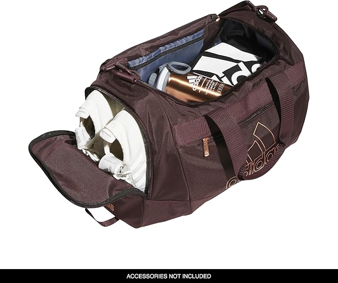 adidas Unisex Defender 4.0 Gym Duffel Bag for Men and Women, Shadow Brown/Rose Gold, Small (38L)