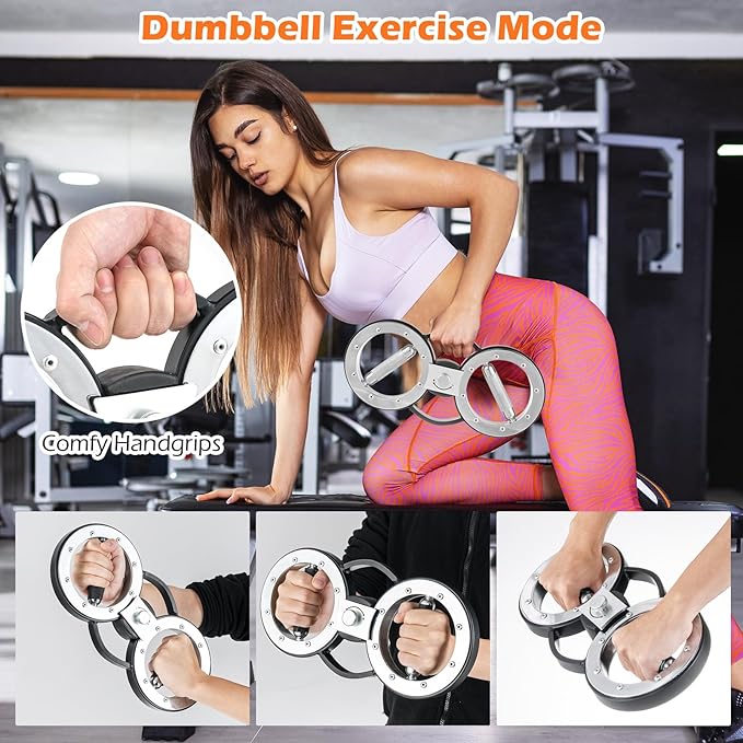 GYMAX Burn Machine, 12LBS Spinning Arm Trainer with Adjustable Resistance, & 360 Degree Rotating Grips, Upper Body Workout Rotator for Forearm, Shoulder, Chest, Home Gym Exercise