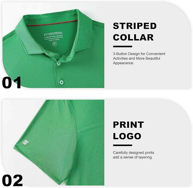 Mens Polo Shirts Short Casual Solid Stylish Dry Fit Performance Designed Collared Golf Polo Shirts for Men