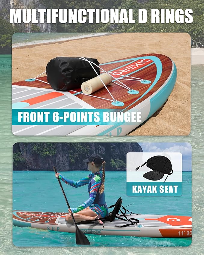 Inflatable Stand Up Paddle Board with SUP Accessories, Anti-Slip EVA Deck, 11'*33" Inflatable Paddle Boards for Adults & Youth of All Skill Levels