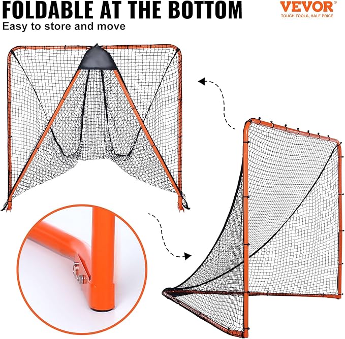 VEVOR Portable Lacrosse Goal - Complete Training Accessory Set with Extended Coverage for Youth and Adults