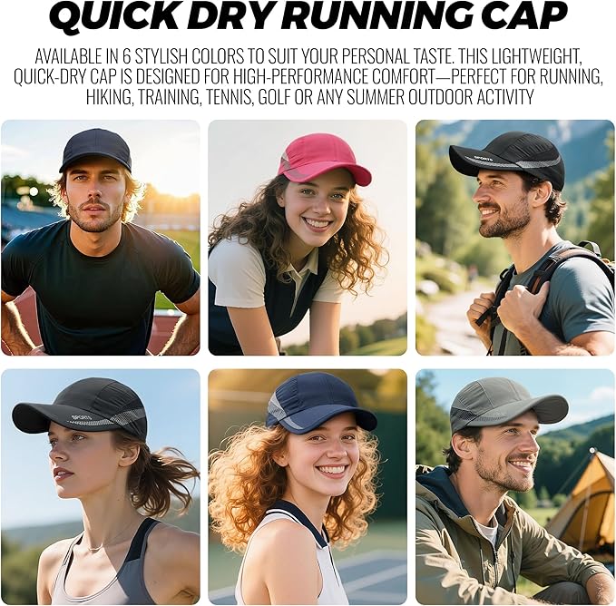 CLAPE Outdoor Sun Visor Hats Lightweight Waterproof Breathable Sports Hat UPF50+ Ultra Thin Cooling Baseball Hats