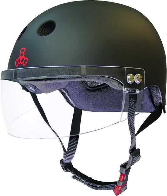 Triple Eight The Certified Sweatsaver Helmet with Visor for Roller Derby, Skateboarding and BMX