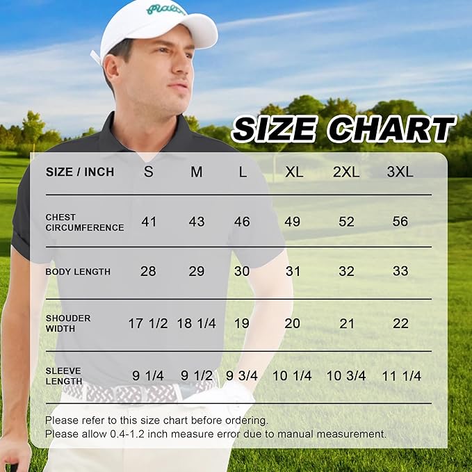 Mens Polo Shirts Short Casual Solid Stylish Dry Fit Performance Designed Collared Golf Polo Shirts for Men