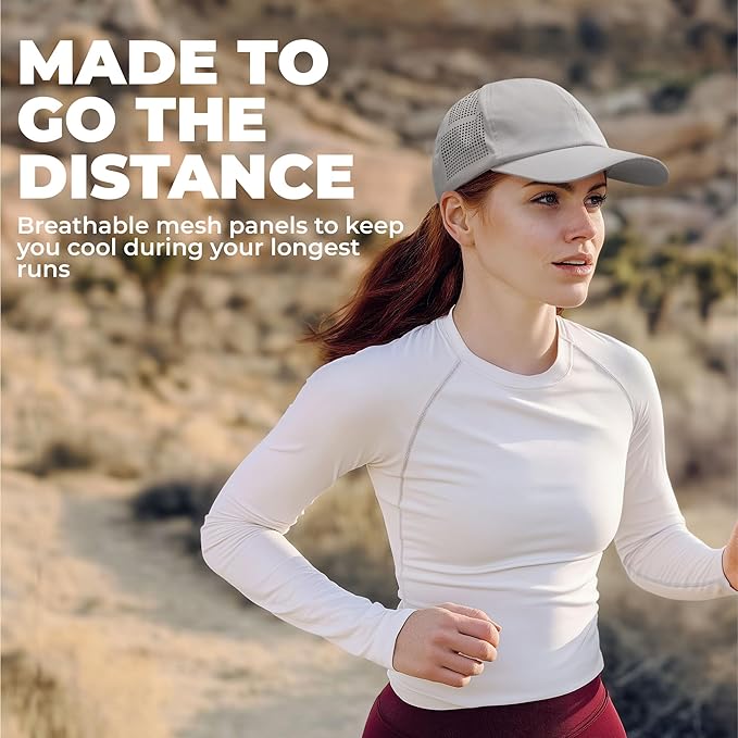 Tough Headwear Baseball Running Cap - Lightweight Quick-Drying Athletic Hat for Men & Women - Sweat-Wicking