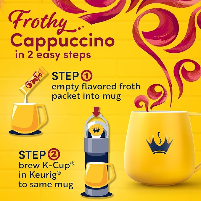 Gevalia Kaffe, 2-Step K-Cup & Froth Packets, (Cappuccino Espresso), 6 Count (Pack of 3)