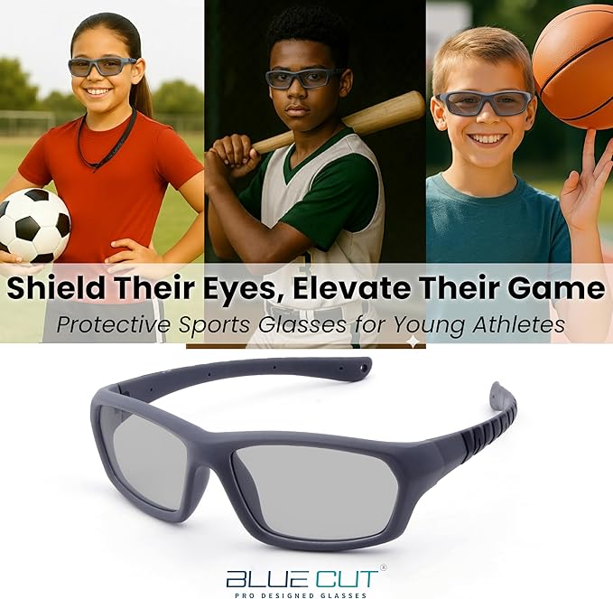 BLUE CUT Sports Protection Goggles, Photochromic Lenses Safety Glasses for Basketball, Pickleball and Outdoor Sports
