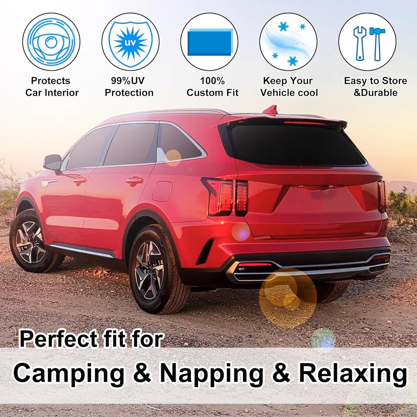 TINGLU Window Shades for Kia Sorento SUV 2021-2024 2025 Accessories Side Full Windows Rear Triangular Windshield Sun Shade Sun UV Rays & Privacy Protection for Camping,Napping,and Relaxing 8PCS