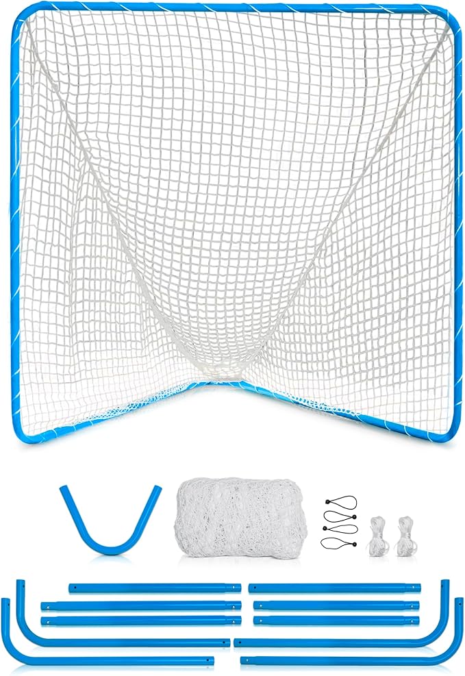 Velocity - Lacrosse Goal - Portable Steel Frame with Black Net, Perfect for Youth and Adult Training, Backyard Design