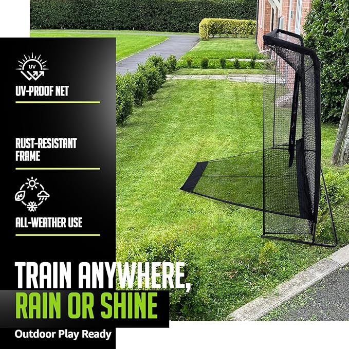 Golf Net, 10x7ft/8x8ft Golf Enclosure Net with Side Barriers/Auto-Ball Return, Low-Noise Target, Carry Bag, 4 Stakes, Hitting Practice Net for Backyard Driving Chipping Indoor Outdoor Use
