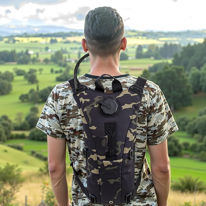 4 Pack Tactical Hydration Backpack with 3L Water Bladder Military Daypack Water Backpack Lightweight Hydration Back Pack for Running Cycling Climbing Hiking for Men Women