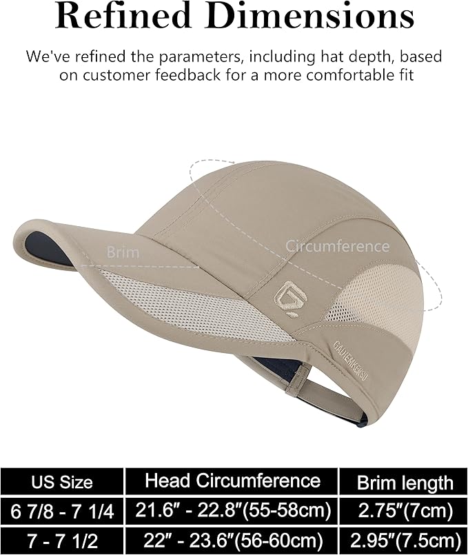 GADIEMKENSD Quick Dry Run Hat Cooling Breathable Mesh