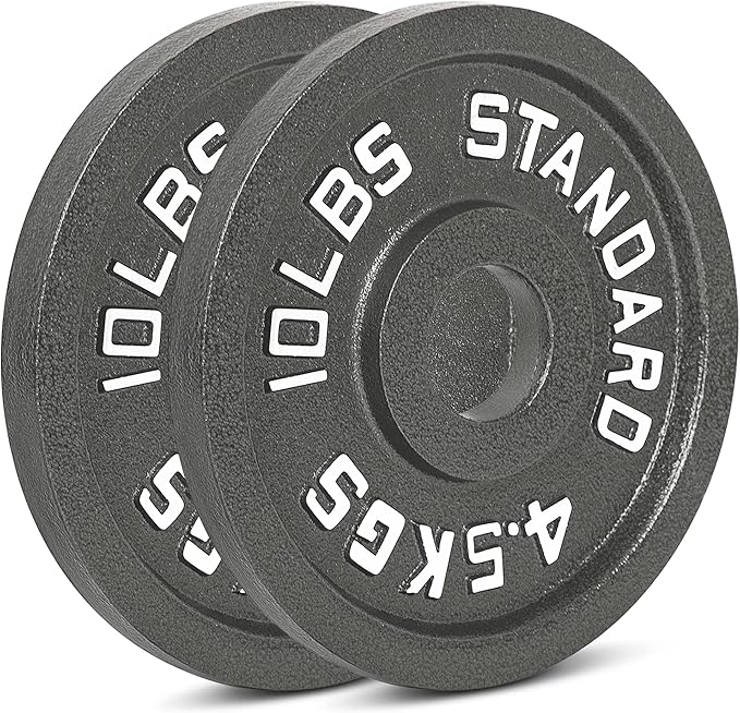 Cast Iron Olympic Weight Plates – Free Weights with 2-inch Hole & Anti-Rust Hammertone Finish - Ideal for Strength Training, Crossfit Equipment & Home Gym Set – Sold in Pairs - 2.5LB–45LB
