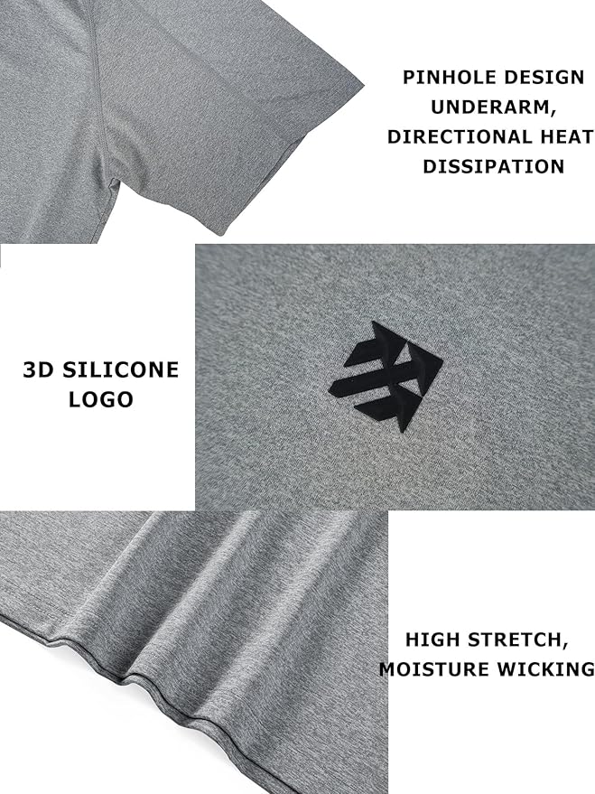 Moisture Wicking Quick Dry Soft Pickleball Workout Hiking Camping Running Shirts for Men Outdoor Sports