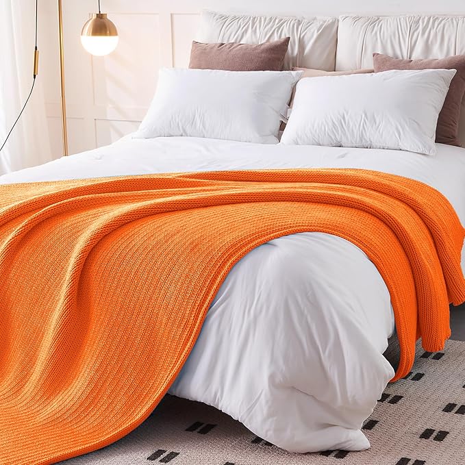 L'AGRATY Knitted Weighted Blanket - 48"x72" 12lbs Cooling Chunky Knit Heavy Blanket for Adults Braided Crochet Throw Thick Cable Yarn Knit Decorative No Beads Evenly Weighted Machine Washable