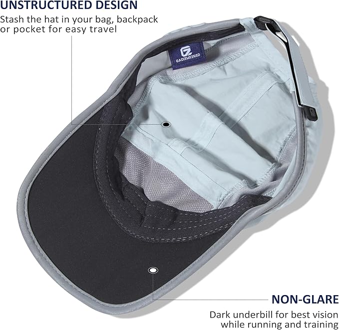 GADIEMKENSD Reflective Folding Outdoor Hat Unstructured Design UPF 50+ Sun Protection Sport Hats for Womens and Mens