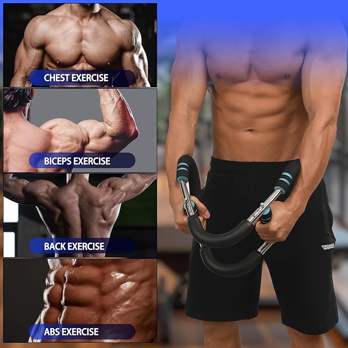 2025 Pro Saker Twister Arm Trainer - 40-100lb Adjustable Power Twister Bar for Chest, Shoulder & Arm Workout, Portable Detachable Upper Body Fitness Equipment for Home/Gym