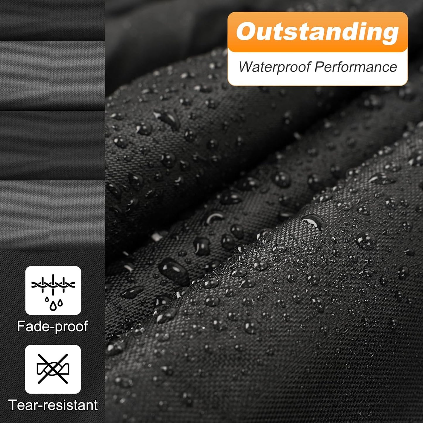 QUNSUNUS Waterproof Car Cover for Pontiac Grand Prix 1978-1996, Outdoor Car Covers with Zipper, All Weather Cover with Straps and Elastic Edges for Wind, Sun, UV and Dust Protection