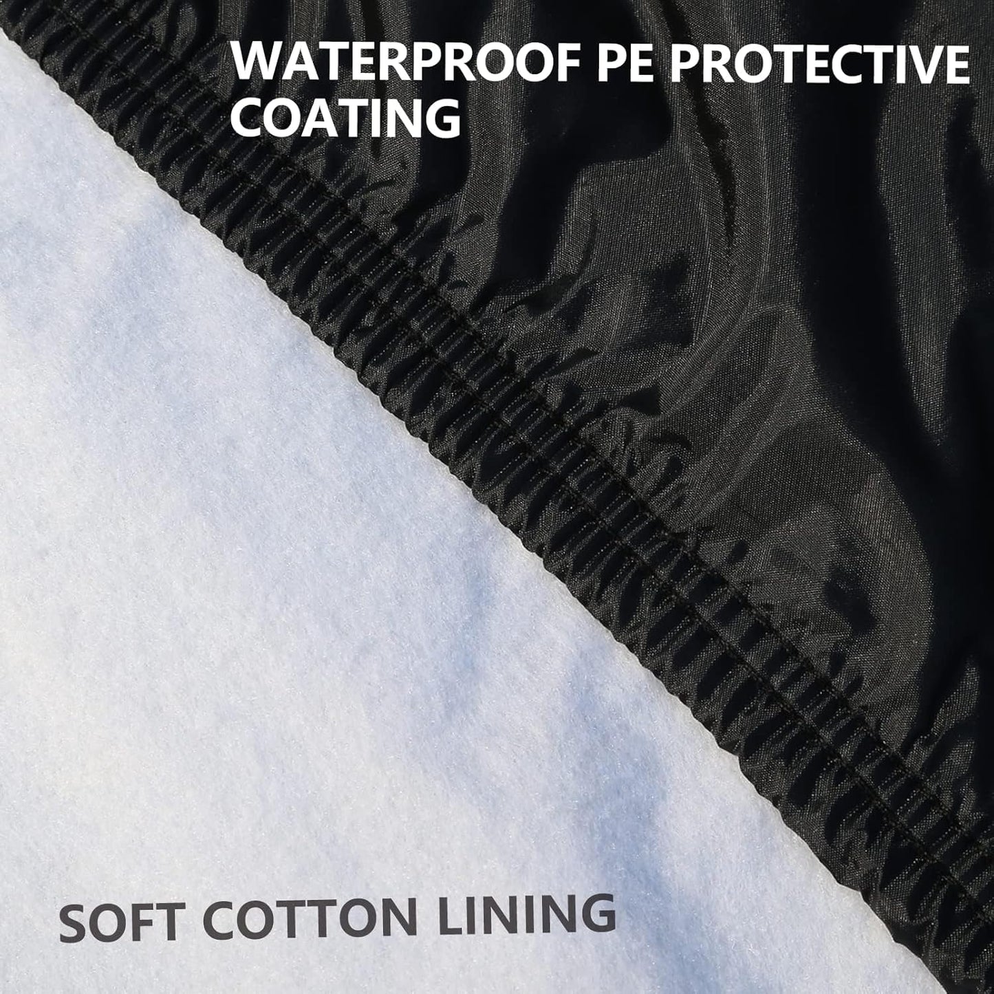 Tecoom Car Cover Waterproof All Weather, Car Covers for Automobiles w/Zipper Door, Cotton Backing Waterproof Hail Car Cover, Snowproof Sun UV Protection Windproof, Universal Fit for Sedan (170"-190")