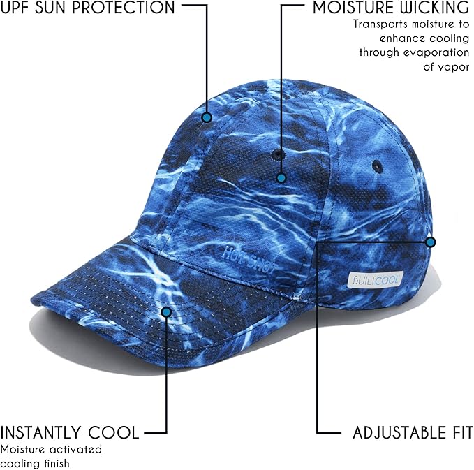 BUILTCOOL Adult Cooling Baseball Hat ??Men & Women Moisture Wicking, Mesh Back, Lightweight, Performance Ball Cap