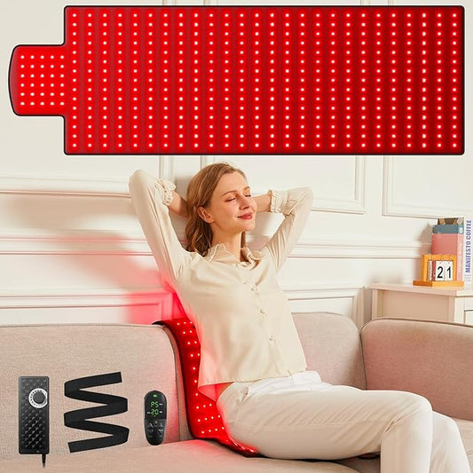 Red Light Therapy Mat, 40" x 16.5" Red Light Therapy for Body with 420LEDs, 660nm 850nm Infrared Light Therapy with Timer for Back Shoulder Waist Knees for Women Men