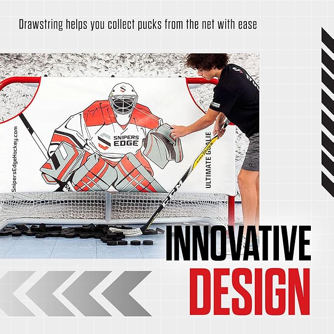 Snipers Edge Hockey - Ultimate Goalie Shooter Tutor - Fits Inside Goal - Long Lasting Durability with Its Impact Resistant Vinyl
