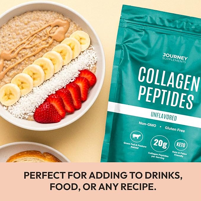 Collagen Peptides Powder, Unflavored, 1 lb – Supports Hair, Skin, Nail, Bone & Joint Health – Hydrolyzed, Grass-Fed, Gluten-Free, Keto-Friendly, Zero Sugar Protein Supplement.