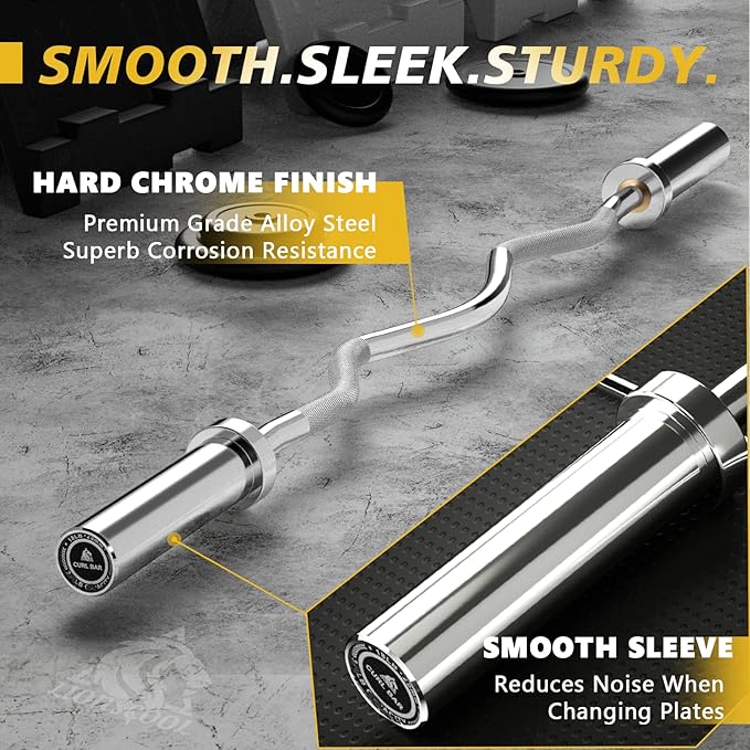 LIONSCOOL Premium 4ft/4.9ft/6ft Barbell for Strength Training and Olympic Weightlifting, 2 Inch Bar for Squats, Curls, Deadlifts, Presses, Hip Thrusts, 350lbs/500lbs/700lbs Weight Capacity