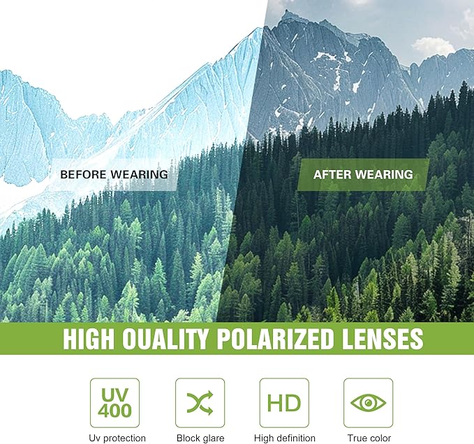 3 Pack Polarized Sports Sunglasses for Men, Mens Sunglasses Wrap Around UV400 Protection for Cycling Fishing Driving