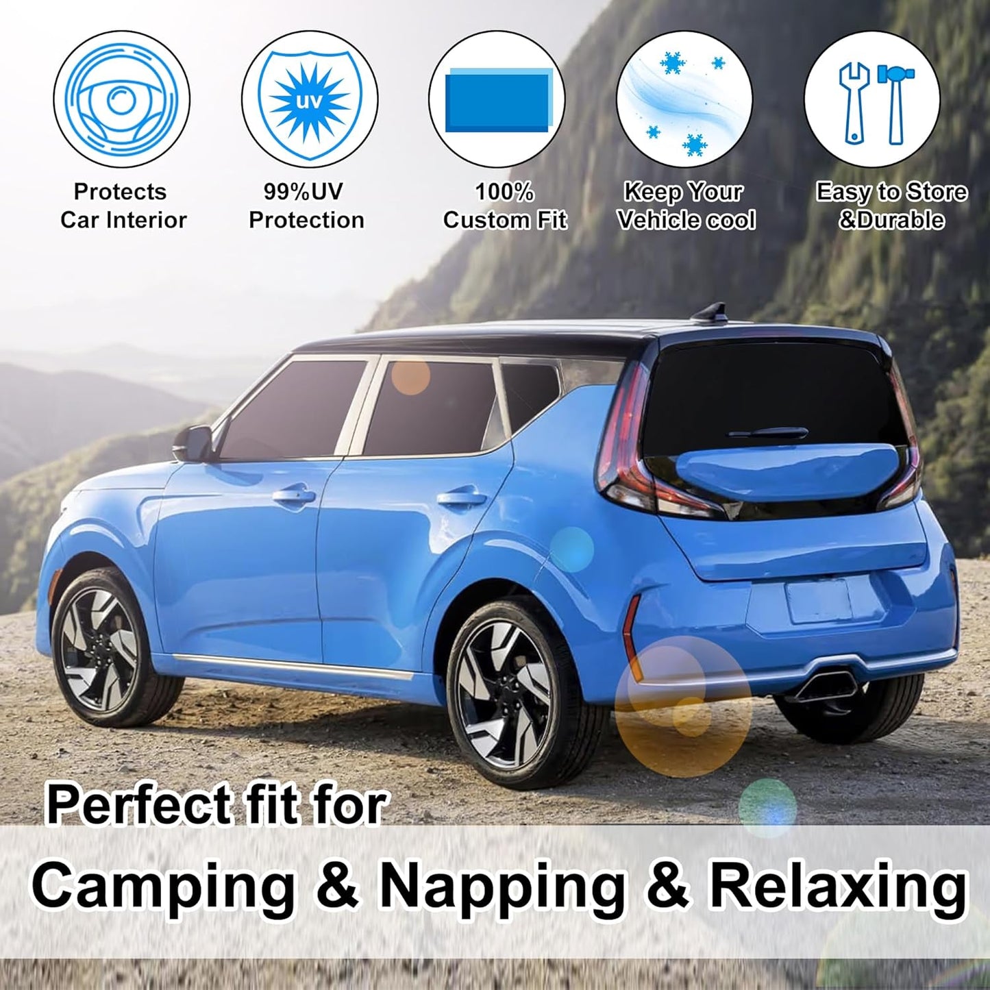 TINGLU Window Shades for Kia Soul 2020-2024 2025 Accessories Car Side Full Windows Windshield Sun Shade Sun UV Rays Privacy Protection for Camping 8PCS