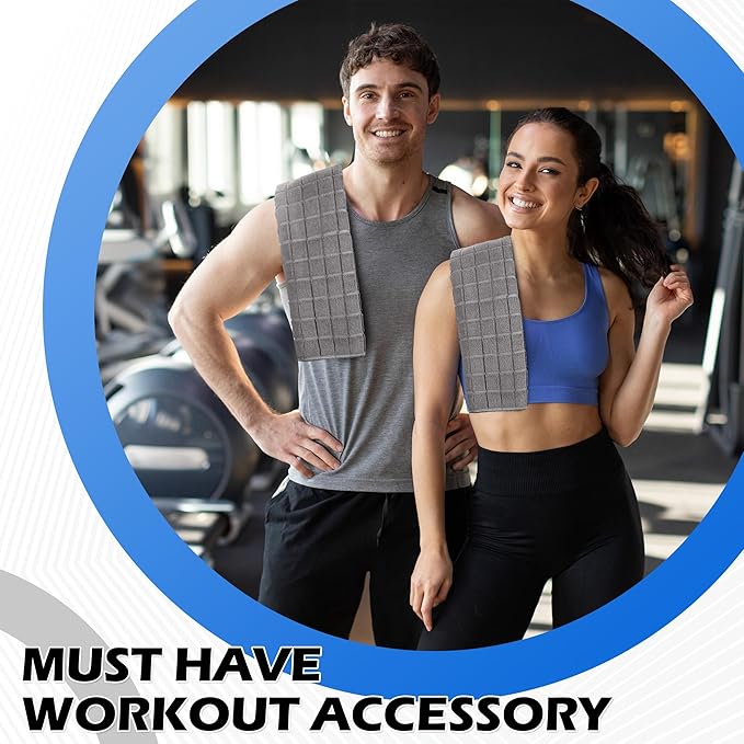 HOMERHYME Microfiber Gym Towels, 3 Pack Sweat Towels, 16 x 27 Inch Quick Dry Hand Towels, Absorbent Yoga Towels for Home Gym Bag, Beach Travel Sport Towel, Workout Equipment for Men & Women