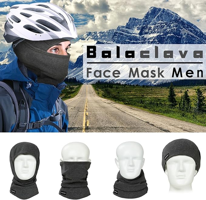 Ski Mask Balaclava Cold Weather Warm and Fleece Face Mask Neck Warmer Full Face Mask for Men&Women