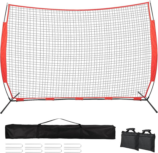 7x7/16x10/20x10ft Backstop Net, Ball Stop Net with Handbag,Fix Sports Net Barrier by 4 Spike&2 Sandbag,Sports Practice Barrier Net for Baseball,Softball,Lacrosse Train,Backstop Net for Backyard