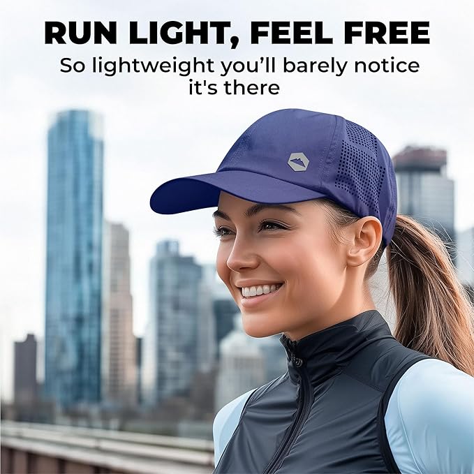 Tough Headwear Baseball Running Cap - Lightweight Quick-Drying Athletic Hat for Men & Women - Sweat-Wicking