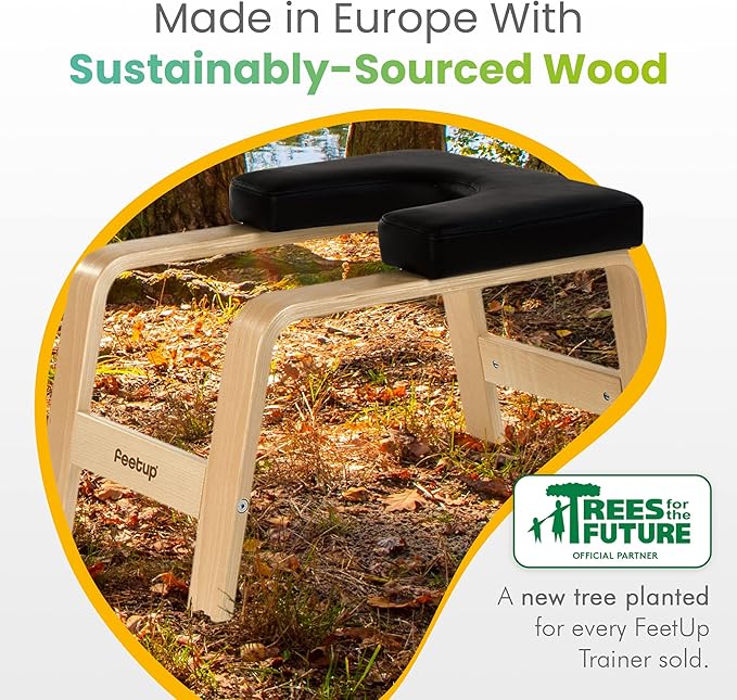 FeetUp - The Original Yoga Headstand Bench, Vegan Handstand Trainer Bench and Stand, Strength Training Inversion Equipment for Relaxation and Strength, Includes App & Starter Kit, #1 Worldwide