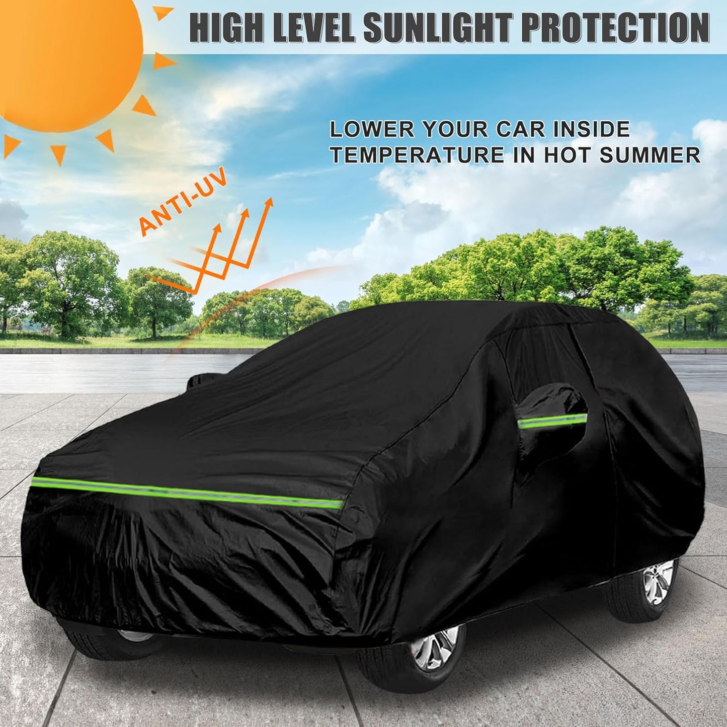Waterproof Car Cover Compatible with Toyota Corolla Hatchback 2019-2025, Black 210T Inside Cotton Cover with Door Zippers for Snow Rain Dust Outdoor Protection