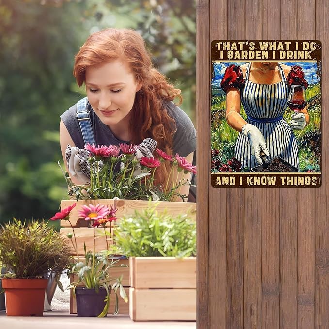 Gardening Decor That's What I Do I Garden Vintage Metal Sign for Home Yard Garden Backyard Garage Man Cave Shed Office Craft Room 12 * 16inch