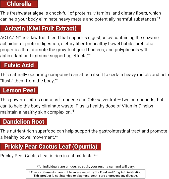 ACTIVATEDYOU Total Bio Reset- Detox Formula for Cleansing & Flushing Digestive System for Radiant Skin & Sustained Energy w/Chlorella, Kiwi Fruit, and Dandelion Root (60 Capsules)