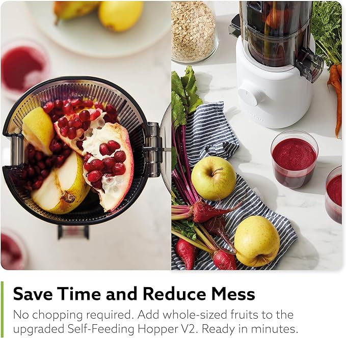 Hurom H310 Easy Clean Slow Juicer, Lavender | Compact | Quiet Motor | Hopper Fits Whole Produce | Scrub Free | Easy Assembly | Cold Press Masticating Juicer