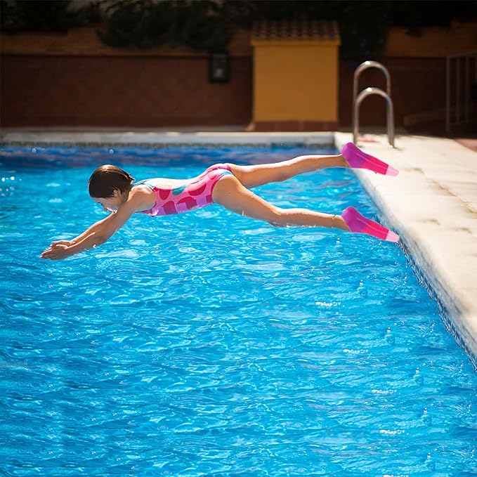 Kids Swim Fins,Short Comfortable Flippers for Lap Swimming and Training for Child,Girls,Boys,Beginners