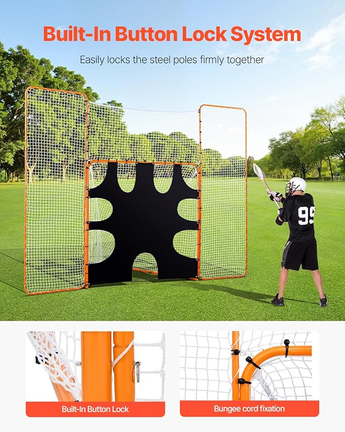 VEVOR Portable Lacrosse Goal - Complete Training Accessory Set with Extended Coverage for Youth and Adults