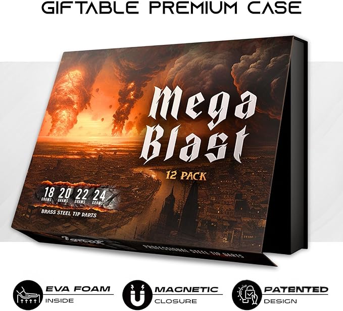 IgnatGames Premium Steel Tip Darts – 3/6/12 Pack Brass Barrels with Aluminum Shafts, 16 GlideXPro Flight Set, Tool Kit & Giftable Case