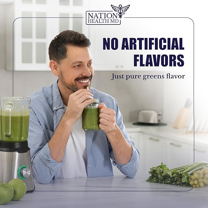 Greens Superfood Powder - Green Powder Supplement with Spirulina, Probiotics & Digestive Enzymes - 44 Superfoods, Energy, Metabolic Support & Gut Health - 30 Servings