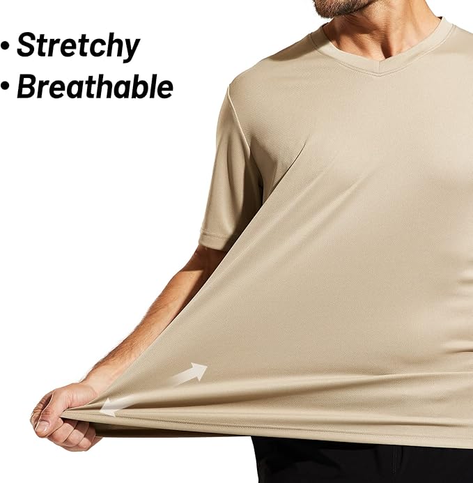 MIER Men's Quick Dry Workout Shirts Moisture Wicking Running Athletic Performance T-Shirts Recycled Polyester Top Tee