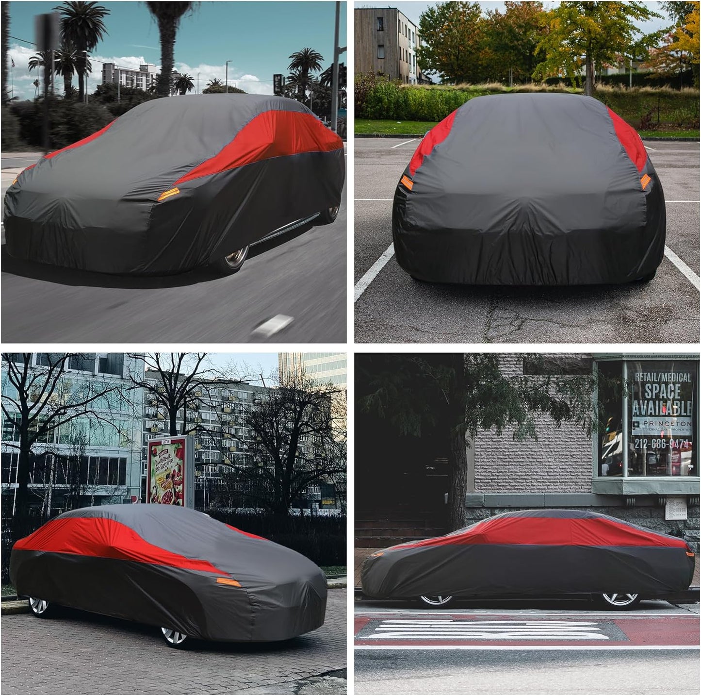 Car Cover Waterproof All Weather,Outdoor Car Cover for Automobiles,Full Exterior Cover Windproof Outdoor car Cover UV/Snow/Hail/Dust Protection Fit Sedan-Length 181" to 190"