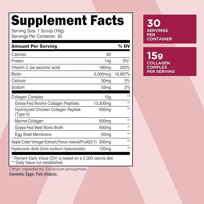 TransformHQ Beauty Collagen (30 Servings) Unflavored - Hair, Skin, & Nails Formula