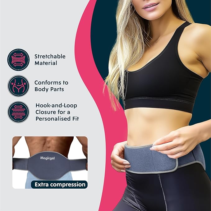Magic Gel Ice Packs for Injuries Reusable - 2X Ice Pack for Back - Soft Compress for Hot or Cold Therapy - Lower Back Support - Soft Pad for Lower Lumbar, Sciatica, Tailbone