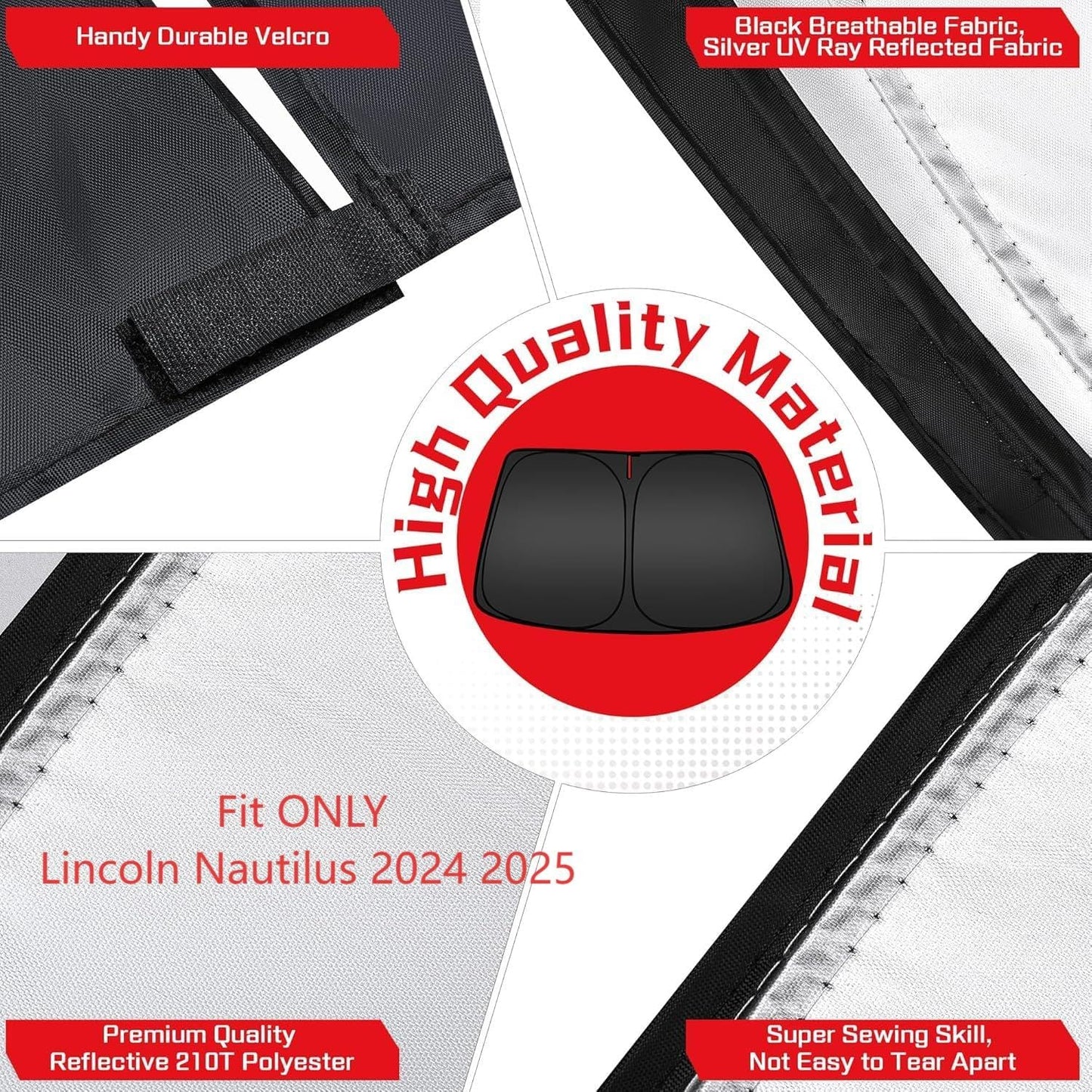 ARISMOTOR Windshield Sun Shade for Lincoln Nautilus 2024-2025, Custom Fit Foldable Front Window Sunshade Sun Visor Protector, Block UV Rays Keep Your Car Cooler